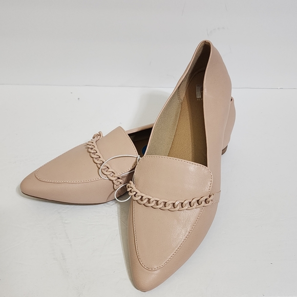 Report Shoes - REPORT Robbie‎ Chain Link Pointed Toe Faux Leather Flats sz 10 Pink NWOB